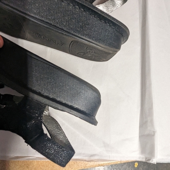 Alegria Kleo Comfort Black Silver Leaf Platform Sandals Gladiator Size 41 - Picture 10 of 12